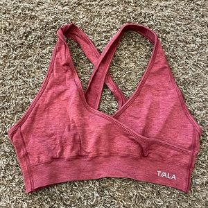 We are tala oxblood seamless wrap sports bra